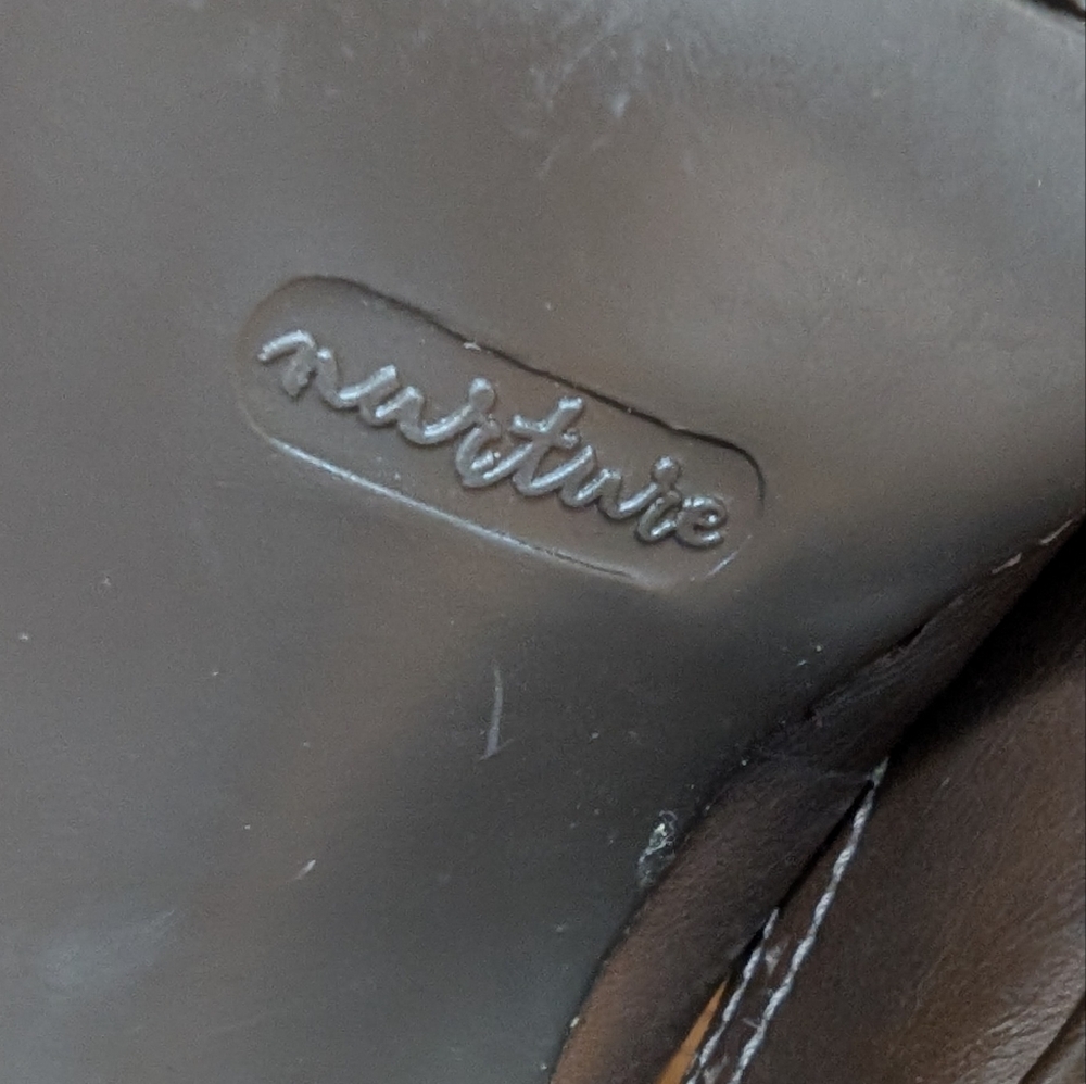 Women's Brown Peep-Toe Heels - Picture 4 of 9